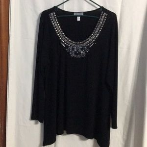 Dress Barn long sleeve black tunic size 2X